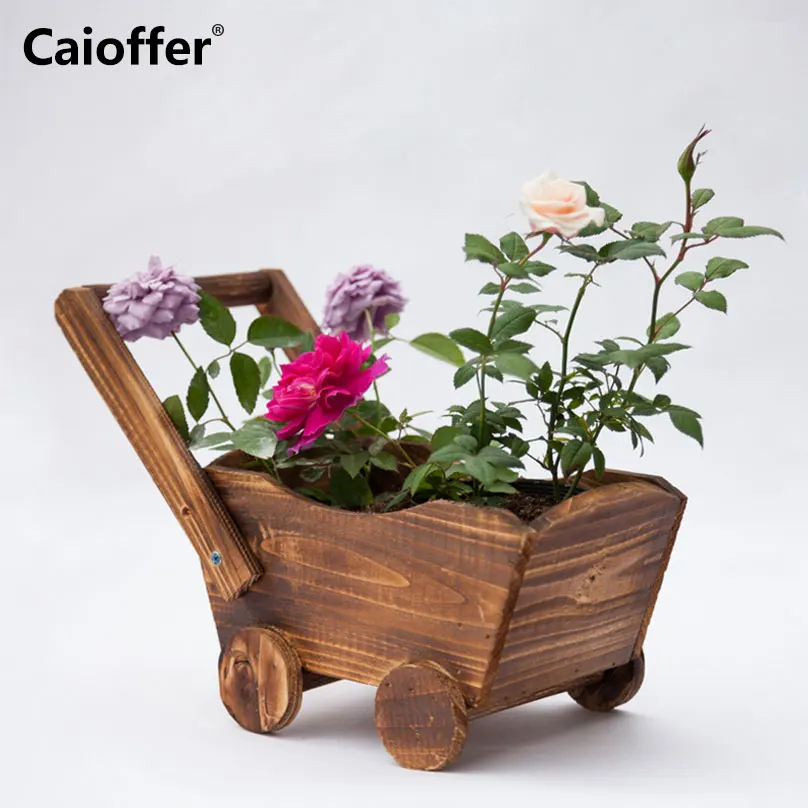 Caioffer ручной работы деревянный горшок напольная подставка мини-горшок для цветов