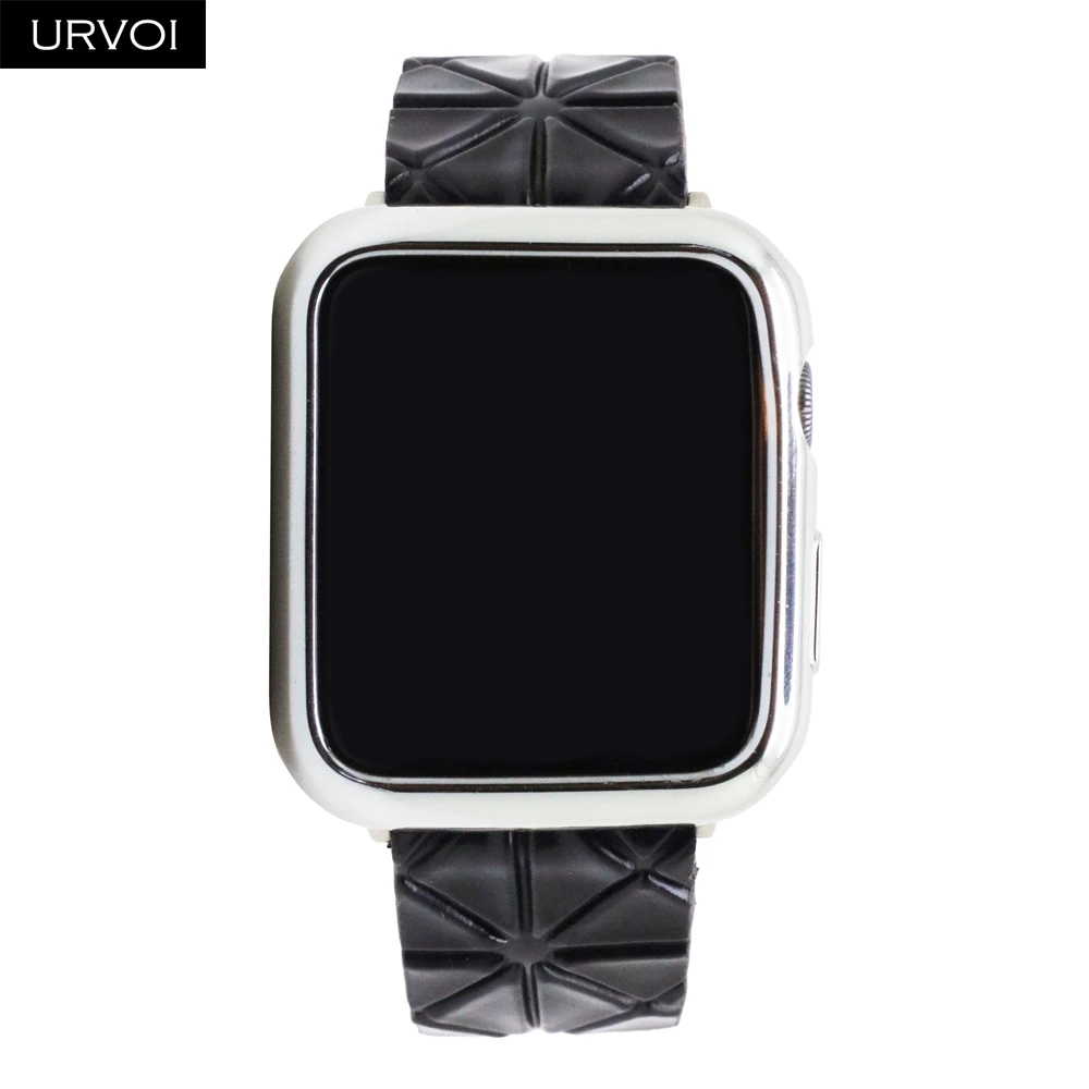 URVOI ремешок для apple watch серии 4 3 2 1 Искусственная кожа ремешок для iwatch ремень геометрическим узором современный дизайн 38/ 40/42/44 мм