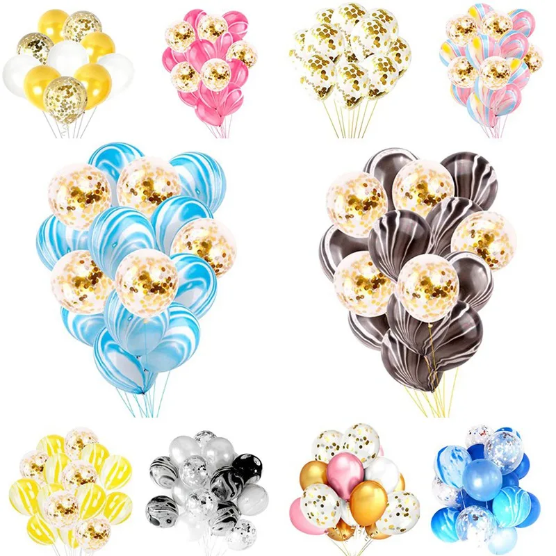 15 шт. Мраморные Шарики конфетти для вечеринки|Товары праздника| |