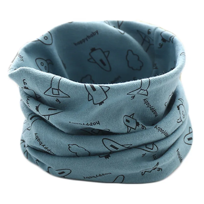 Детский теплый шарф хлопковый с круглым вырезом для мальчиков и девочек на весну