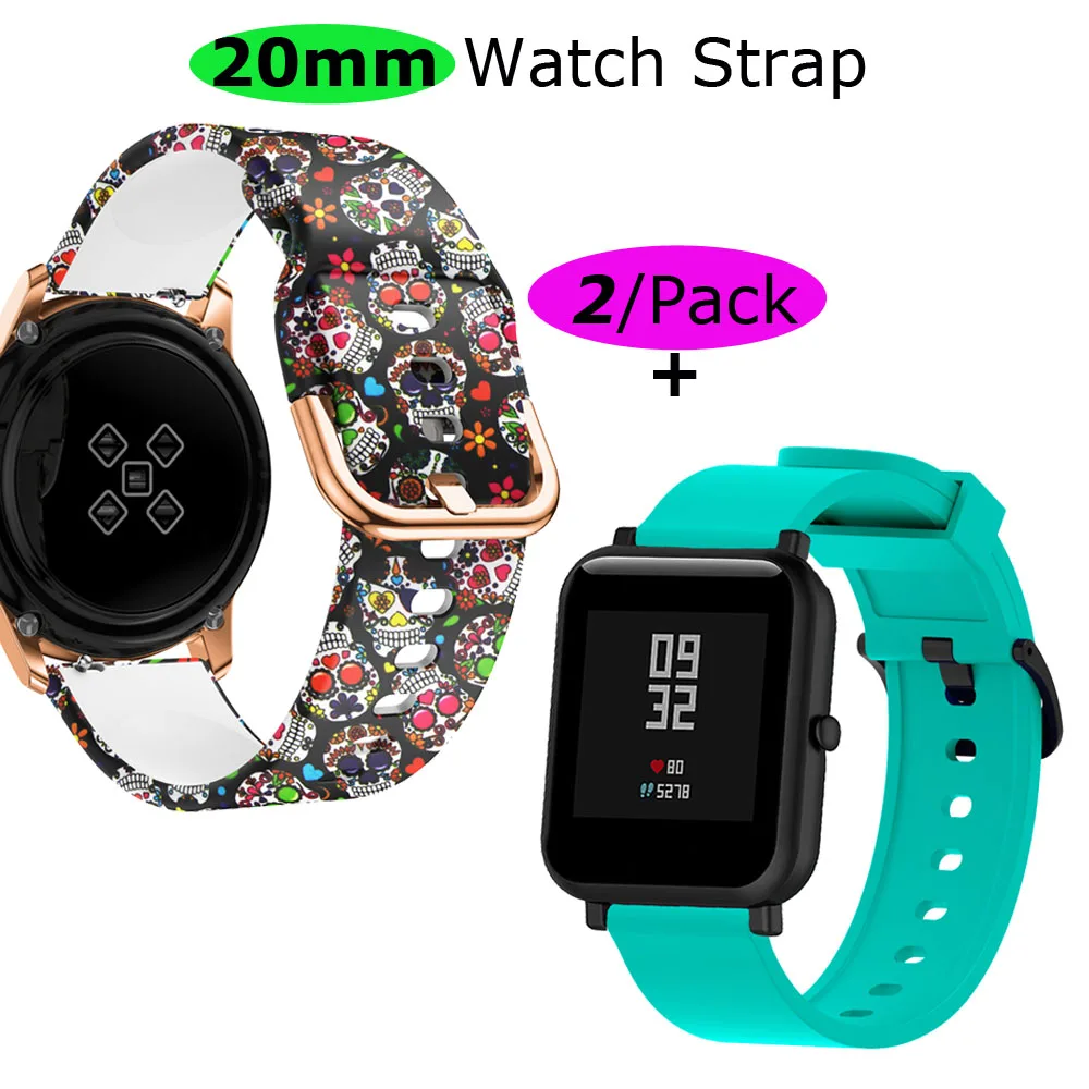 Для Xiaomi Amazfit GTS браслет Amazfit Bip ремешок для часов Amazfit GTR 42 мм силиконовый ремешок 2 шт