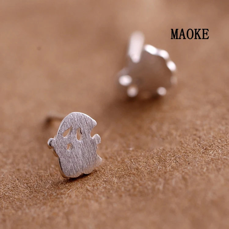 Promotions Creative Cartoon Ghost Brushed 925 SV Ear Studs Fashion Jewelry for Women's Gifts | Украшения и аксессуары
