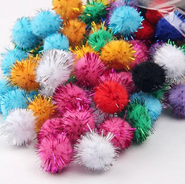 200 шт. шарик помпон блестящие помпоны раннее обучение креативное Рождественское