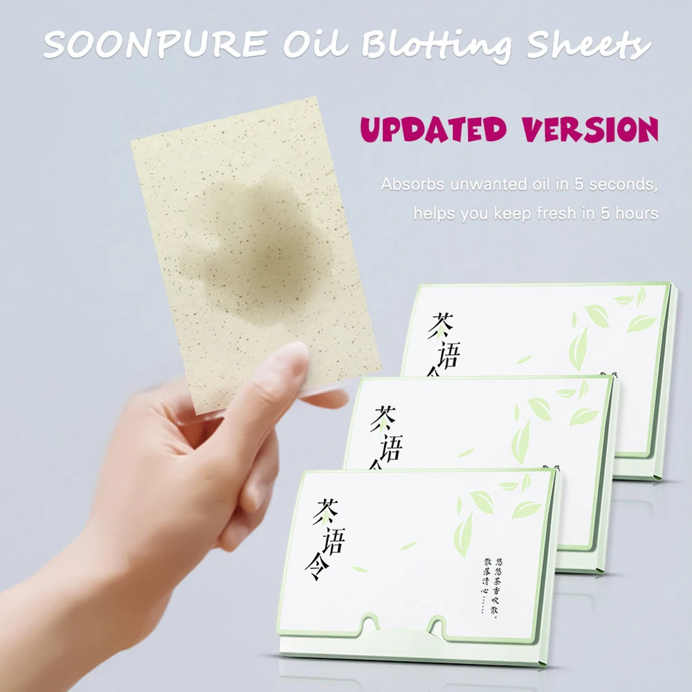 SOONPURE уход за лицом чистка лица чай зеленый зелёный чай салфетки матирующие для лица маття чай зелёный Матирующие салфетки матирующие салфетки для лица зеленый чай салфетки для лица матирующие с зеленым чаем