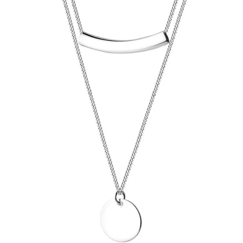 

925 Sterling Silver Coins Pendant Layered Necklace Choker Charm Minimalist Vintage Necklace For Women Jewelry Gift D2715