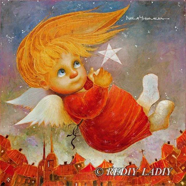 AU965 Алмазная живопись, алмазная вышивка, маленькие ангелы, настенная живопись, Алмазная мозаика, стразы, вышивка крестиком, домашние декоративные поделки - Цвет: AU965