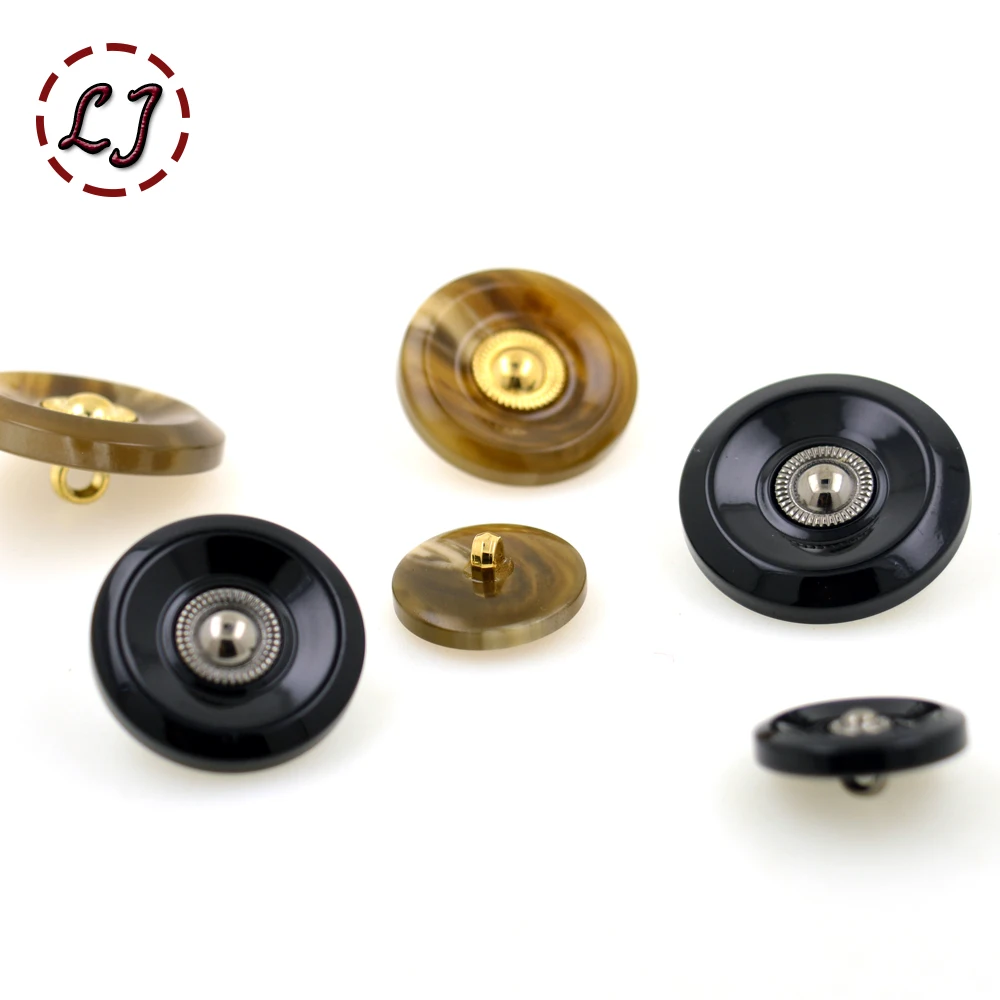 Круглая полимерная пуговица 10 шт./лот абрикосового и черного цветов пластиковые