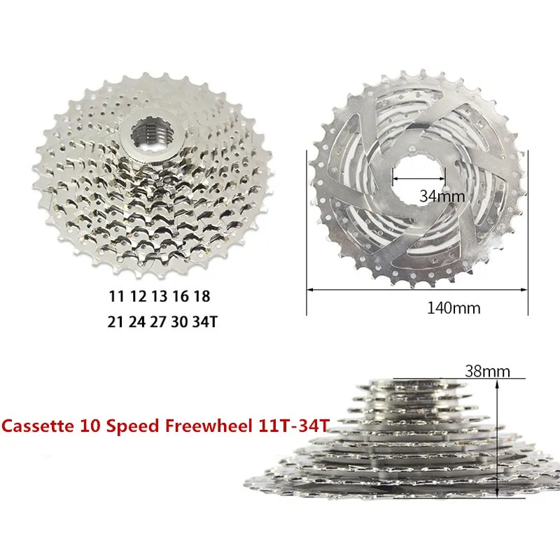 

Cassette 7s/8s/9s/10Speed Bicycle Freewheel Steel Road MTB Mountain Cycling 11T-34T Non-index Flywheel CZF006