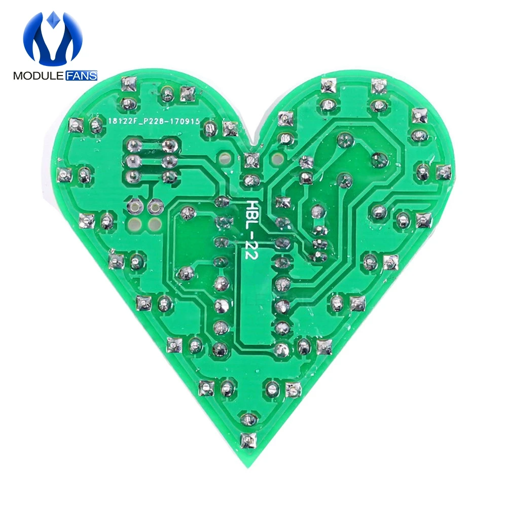 DIY Kit сердце Форма охлаждающаяся Лампа Комплект DC 4 V-6 V Дыхание светодиодный люкс Красный белого и синего цвета зеленый лазерный модуль линия по производству досок для обучения