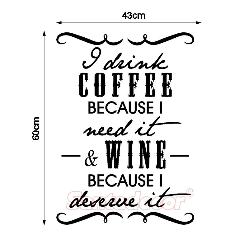 Стикер-i-drink-coffee-wine виниловый Настенный декор кухонные настенные картинки