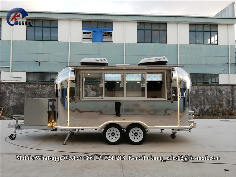 Airstream стиль блестящий нержавеющей стали пищевой прицеп, фургон для продажи еды