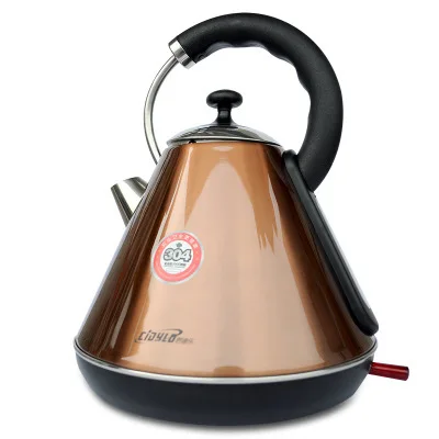 Brown 220V Нержавеющая сталь Электрический чайник с защитой от ожогов 1.8L дома Кофе чайник маленький Приспособления кувшин для воды 1800W - Цвет: Brown