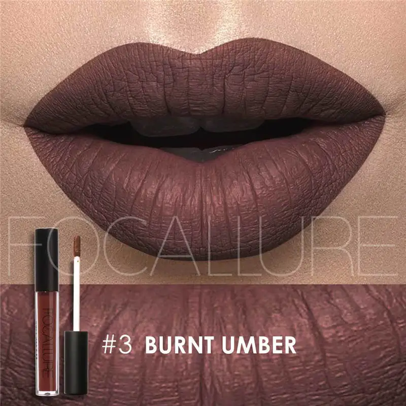 3 Focallure 25 цветов Блеск для губ lip оттенок cosmentic Водонепроницаемый блеск для губ пигмент сексуальный комплект для губ Матовая жидкая помада ню макияж - Цвет: 3