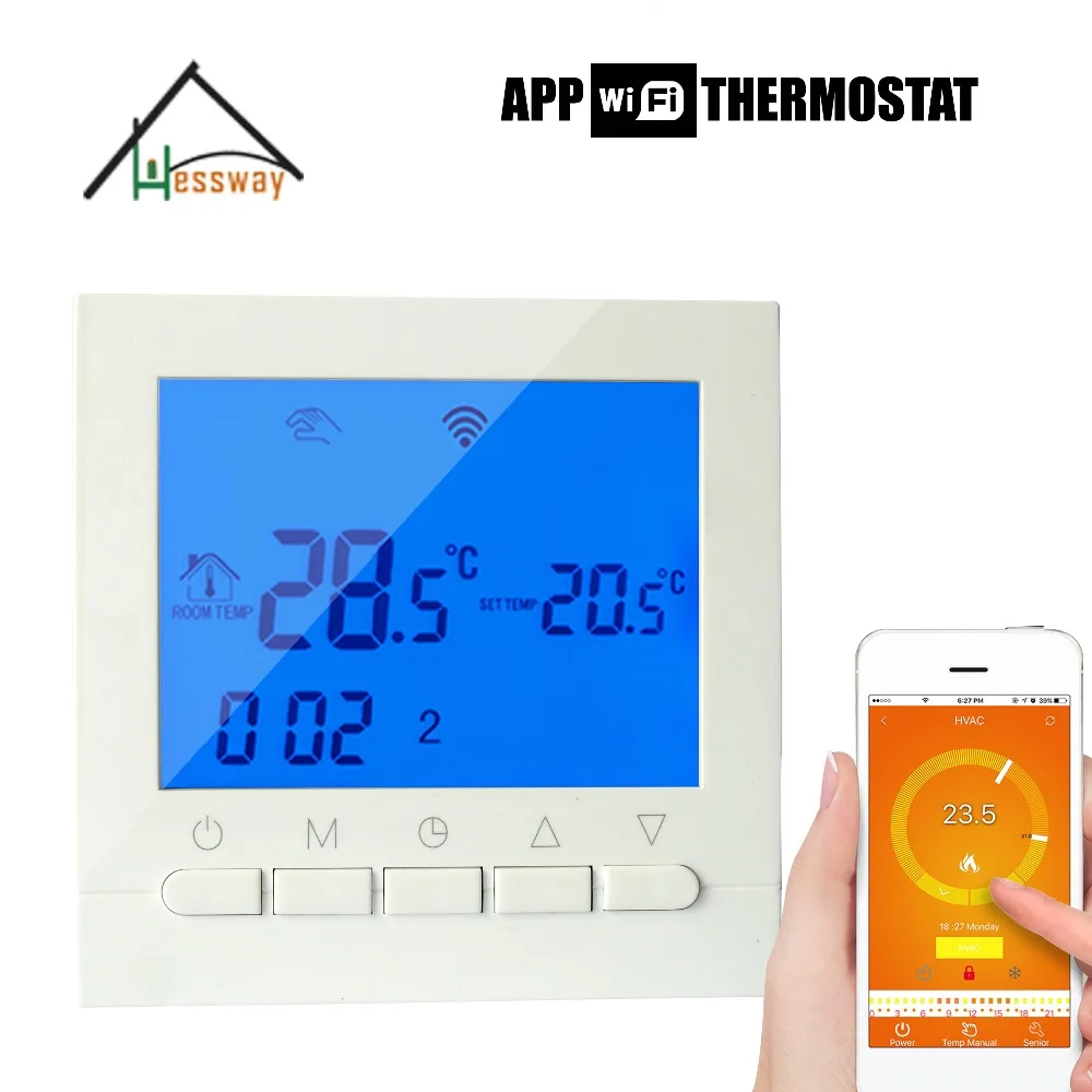 

Warm System programmable remote temperature control wifi thermostat boiler for English Russian Operating Instructions