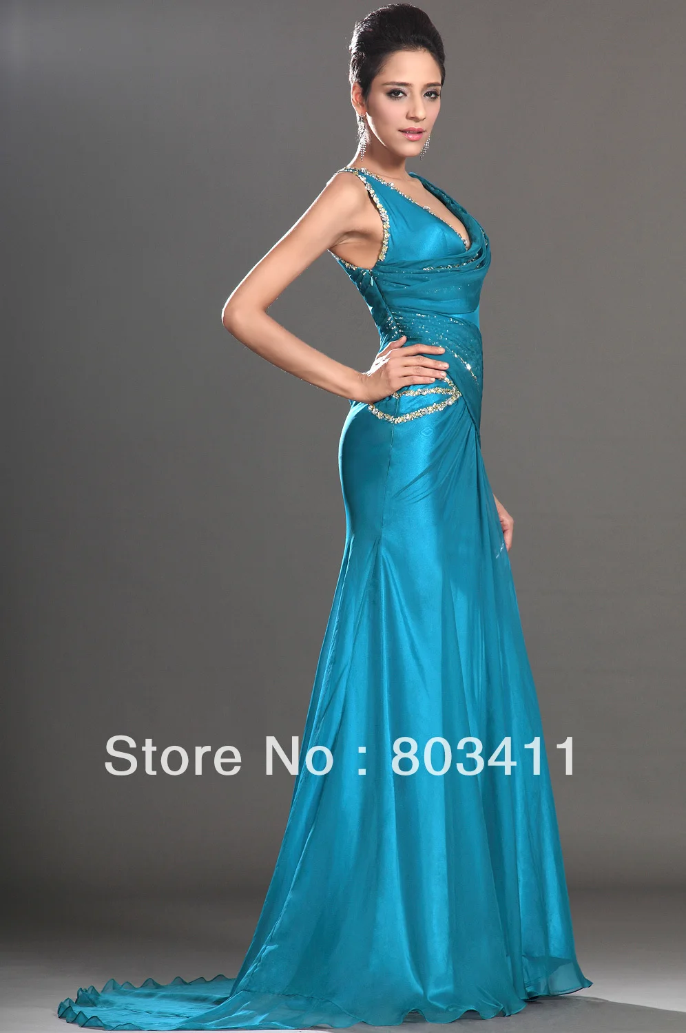 Новое Стильное вечернее платье из бирюзы с двумя плечами|chiffon dresses under 100|chiffon evening