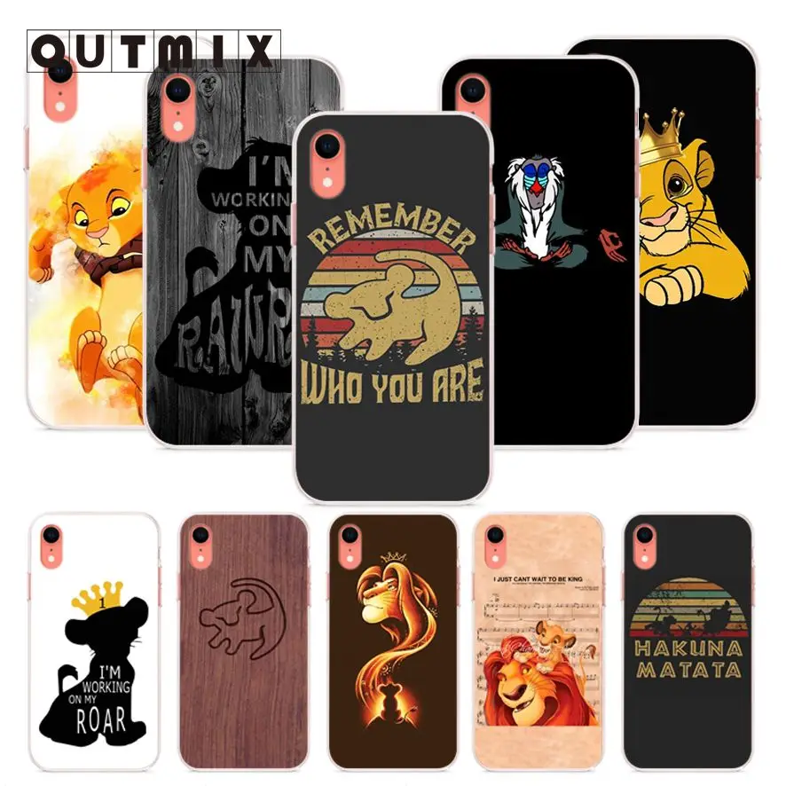 Мягкий силиконовый чехол OUTMIX с изображением короля льва для iPhone 6S 6plus 6 7plus 7 8 8plus 5 5S