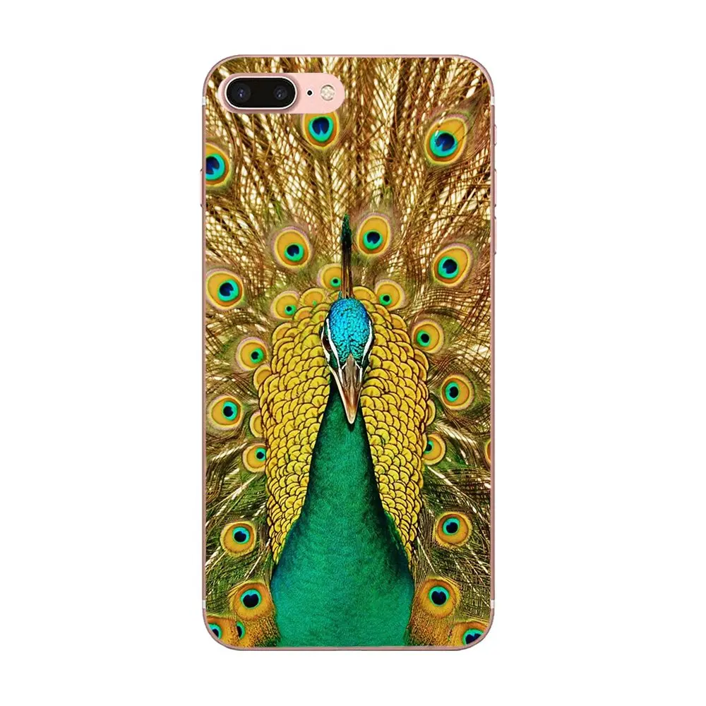 Мягкий чехол из ТПУ для Huawei Honor 4C 5A 5C 5X 6 6C 6A 6X 7 7X 8 9 V8 V10 Y3II Y5II Y6II G8 P7 Play Lite Pretty Peacock