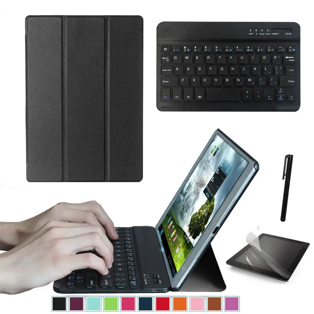 Набор аксессуаров для samsung Galaxy Tab S2 9,7 SM-T815 SM-T810-умный чехол+ Bluetooth клавиатура+ Защитная пленка+ стилус - Цвет: BK9-BK