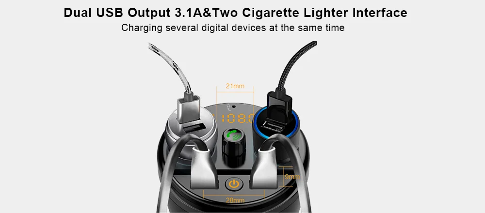 Новое поступление многофункциональная Bluetooth Hands-Free Зажигалка для сигар FM 3.1A двойной порт автомобильное зарядное устройство чашка XM-76