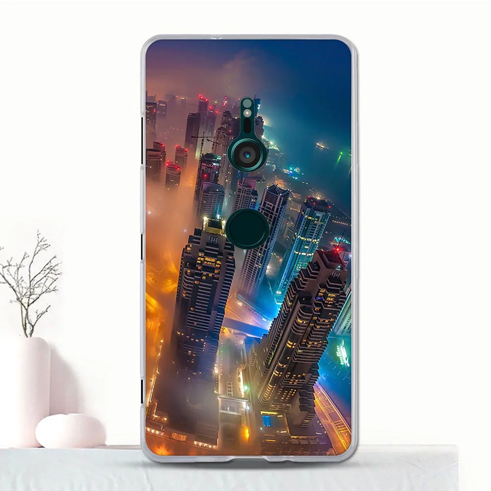 Чехол для Sony Xperia XZ3 тонкий силиконовый задний бампер чехол телефона с рисунком