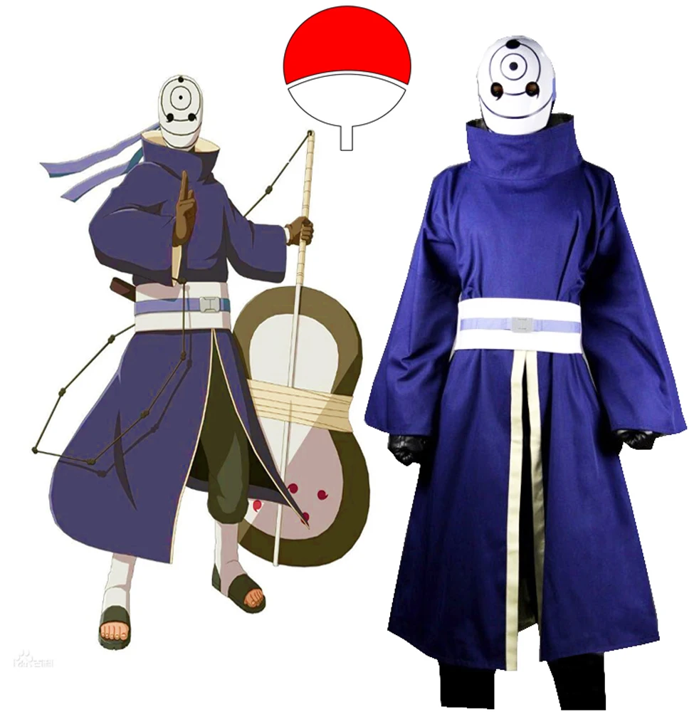 Uchiha Obito Косплей Наруто Shippuden Uchiha Obito Madara косплей костюм, полный набор на заказ маска в комплекте
