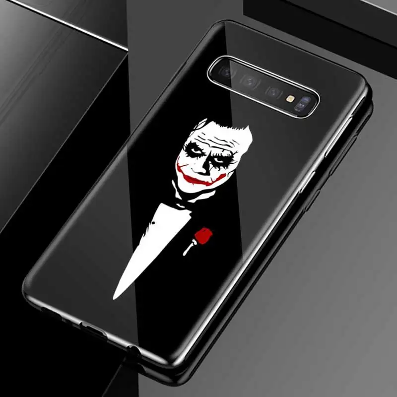 Бэтмен Джокер темно-черный рыцарь печати чехол для samsung Galaxy S10 5G S10e S9 S8 Plus Note 9 10 105G Plus A50 A30 A70 стеклянный чехол