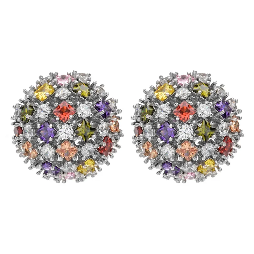 Высокое качество AAA циркон камни круглой гортензии в форме Свадебные серьги