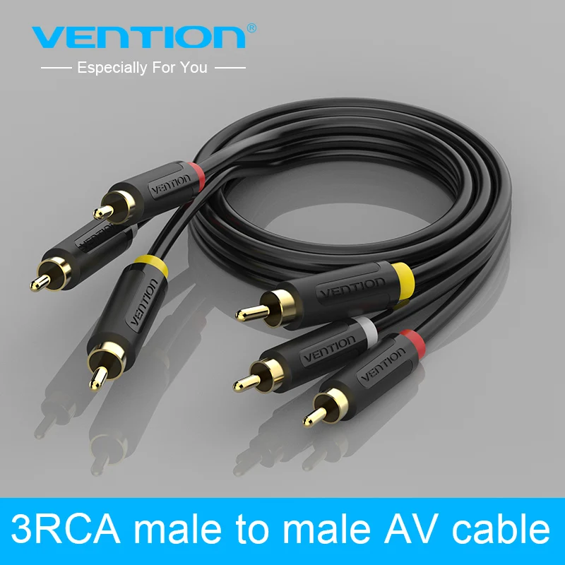 Аудиокабель Vention 3 RCA на позолоченный кабель Aux Папа-папа для STB DVD VCD 1 м 5 2 |