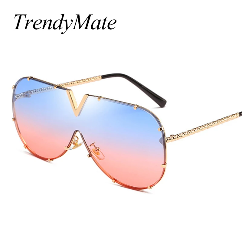 Солнцезащитные очки в стиле оверсайз с заклепками унисекс 1337T|shades men|brand sun glassesbrand