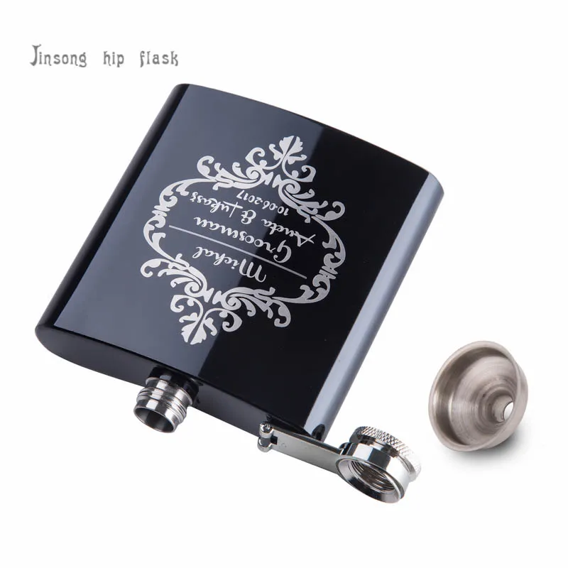 6 унций персонализированная плоская фляжка из нержавеющей стали подарки для