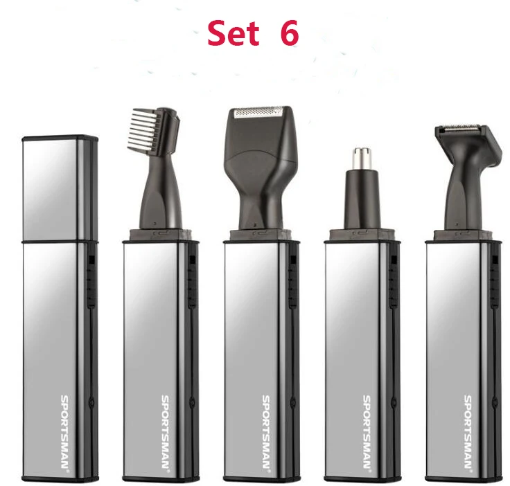 Set 6 Hedymosa электробритва для волос в носу, для стрижки гривы, для укладки бровей, бороды, многофункциональная 4 в 1, для всей семьи, 110-240 В - Цвет: Set 6