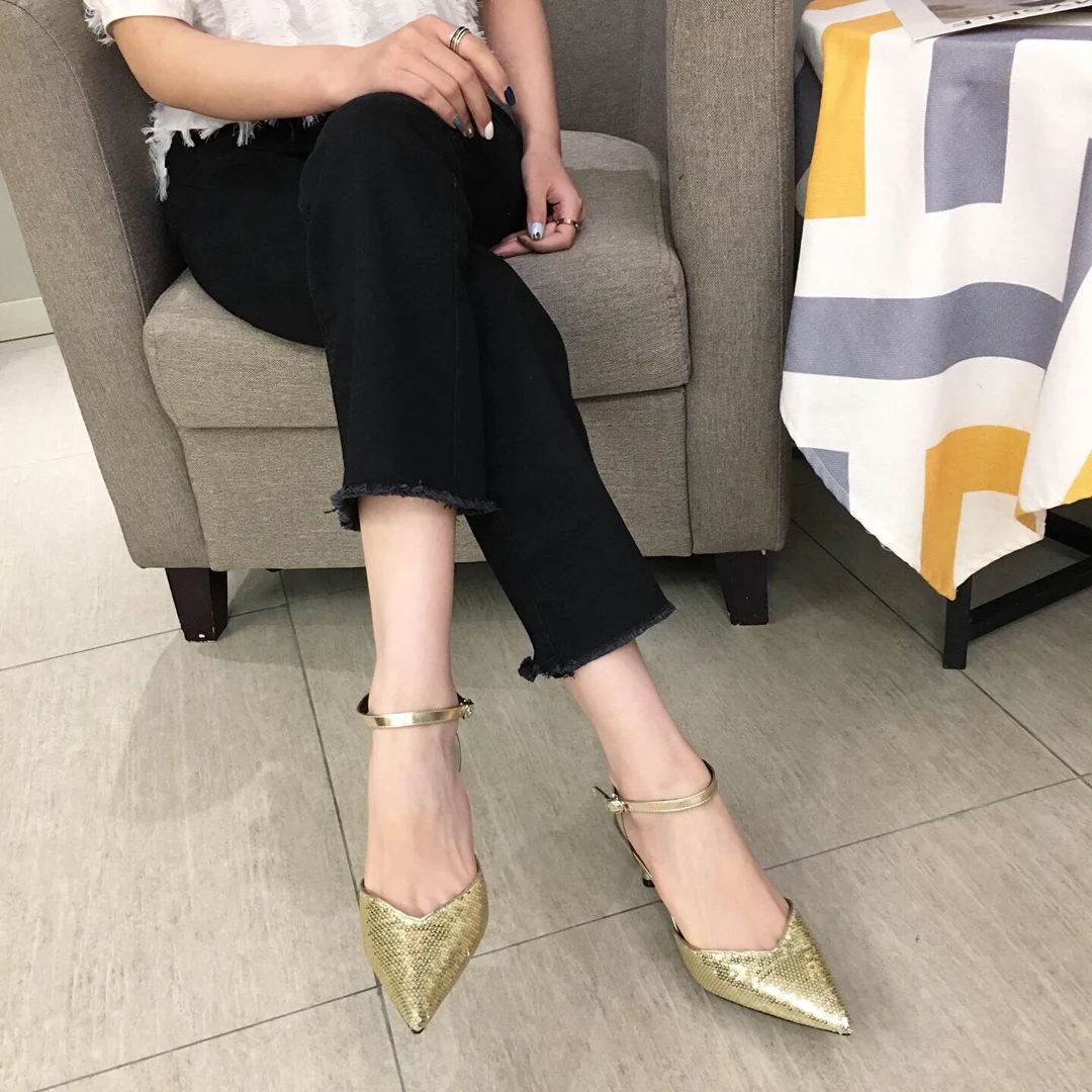 Обувь женские туфли-лодочки на высоком каблуке Новинка 2019 года шикарные