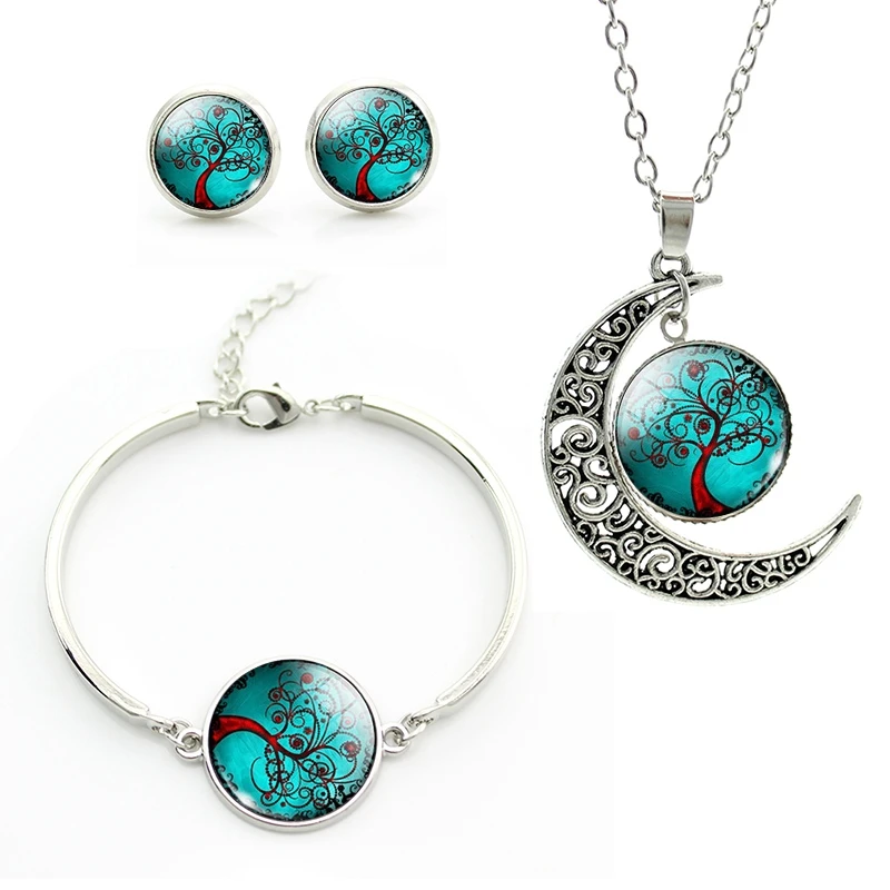 Новинка 2016 подвеска с деревом жизни ожерелье серьги гвоздики браслеты Женские