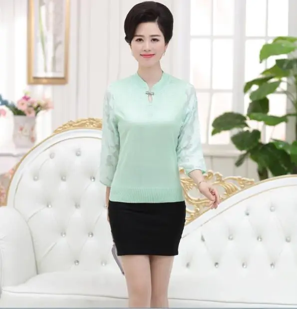 Женский трикотажный тонкий свитер элегантный стильный шифоновый с полурукавами