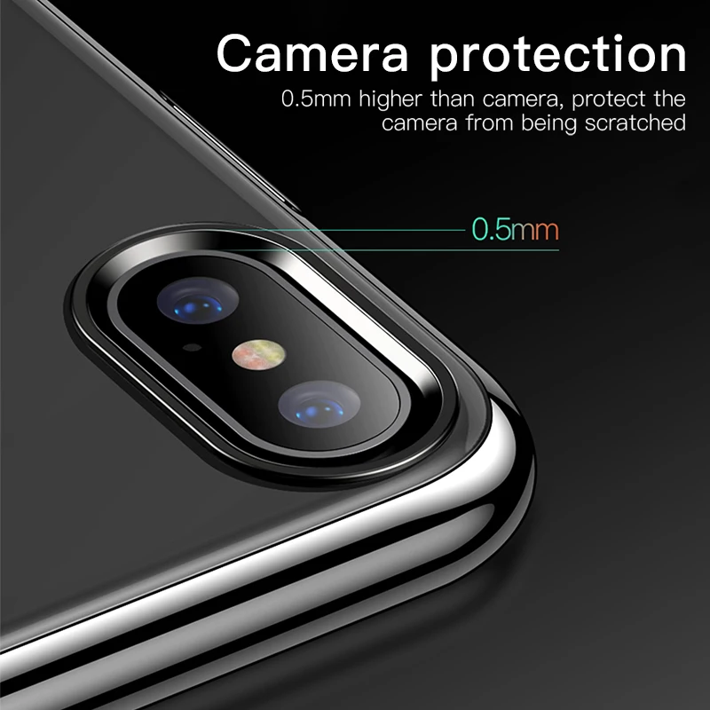 Прозрачный чехол TOTU для iPhone Xs Max Xr роскошный мягкий силиконовый защитный из ТПУ