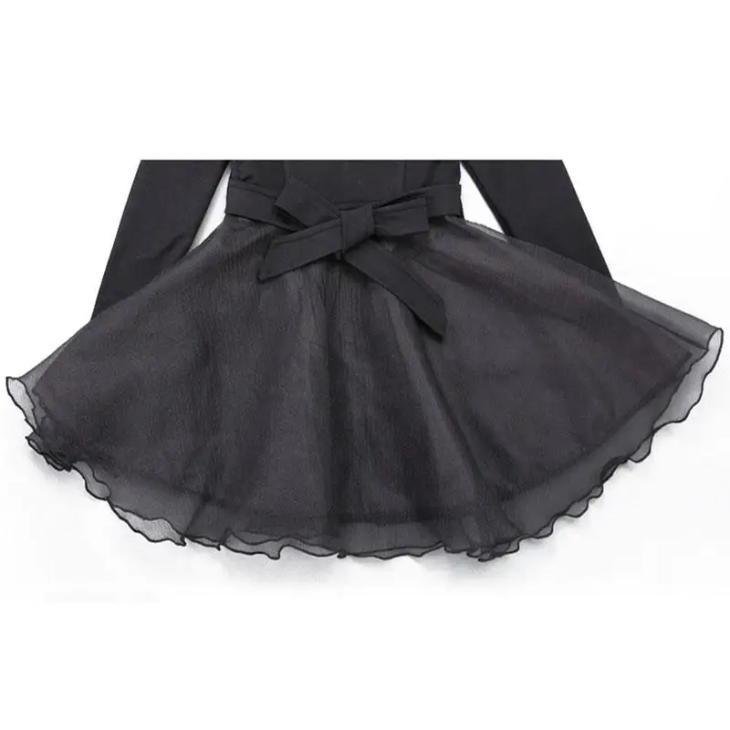 2018 девушка Платья для женщин Демисезонный с длинным рукавом сетки ремень немного