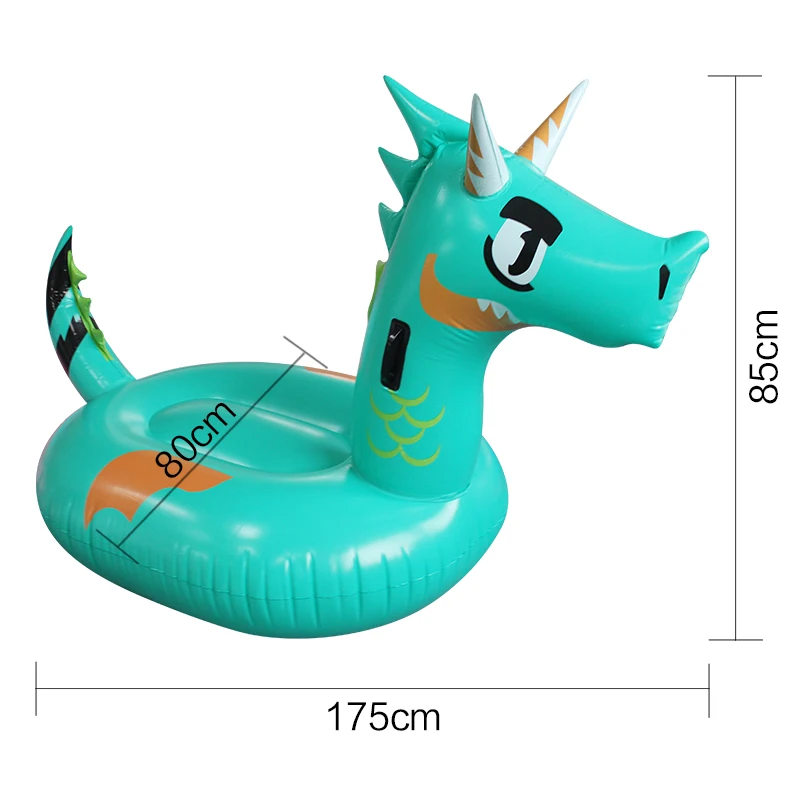 170cm Giant Green Dragon Inflatable Pool Float Ride-On T-rex Swimming Ring Adult Child Water Party Toy Air Mattress boia Piscina | Спорт и