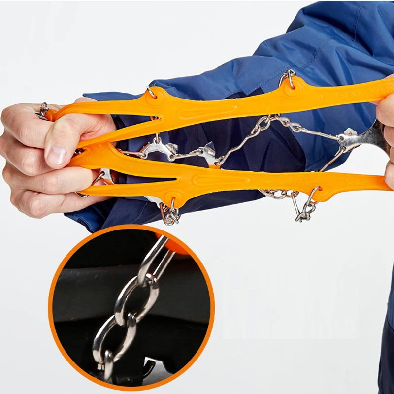 Hewolf 12Teeth Climbing Anti-slip Crampons Outdoor Camping Sport ice Snowshoes Cover Stainless Steel Winter Fishing Slip Crampon | Спорт и