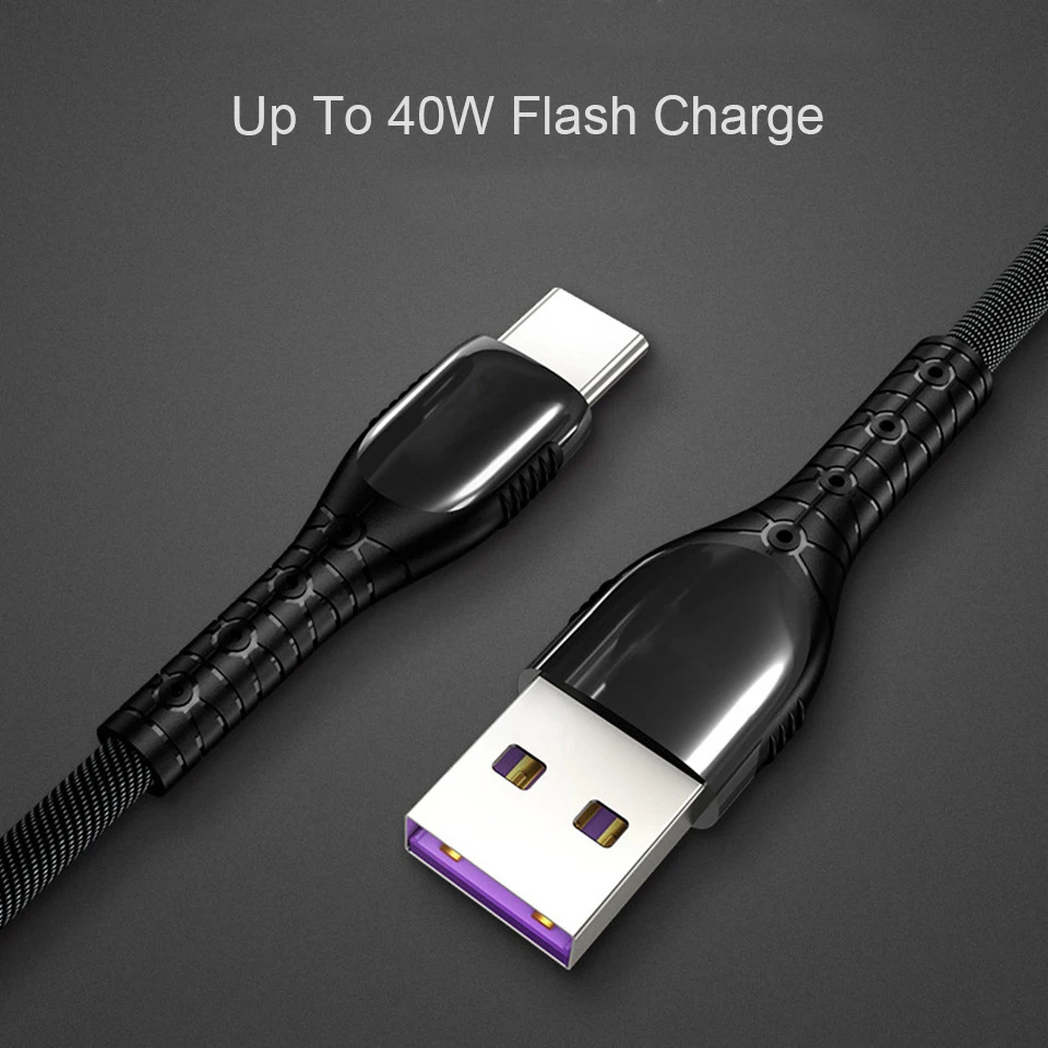 Джинсовая ткань USB C кабель type 5A Быстрая зарядка для huawei Supercharge кабели передачи