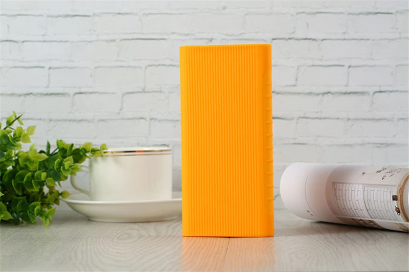 Чехол для Xiaomi power Bank 2 10000mAh резиновый чехол силиконовый чехол для power bank защитный чехол устойчивый к царапинам 147 × 71,2 × 14,2 мм - Цвет: Оранжевый