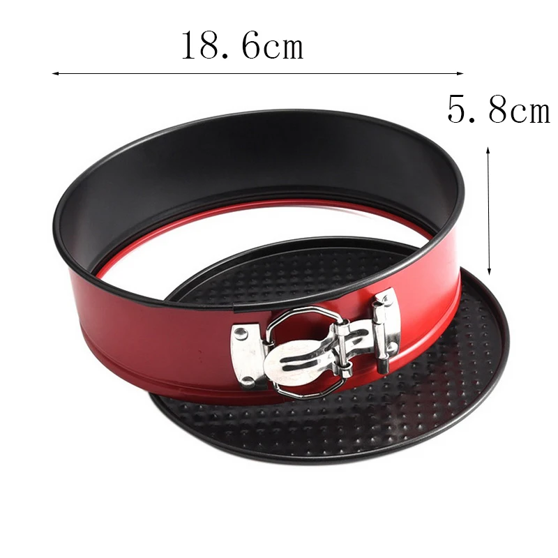 red 186x58mm 3 шт. формы для выпечки Кухонные сковороды форма для торта маленькая круглая форма для выпечки тяжелый углерод антипригарный Slipknot съемный базовый лоток - Цвет: red 186x58mm