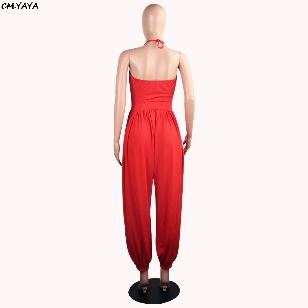 Женский комбинезон с открытой спиной классический однотонный без рукавов v