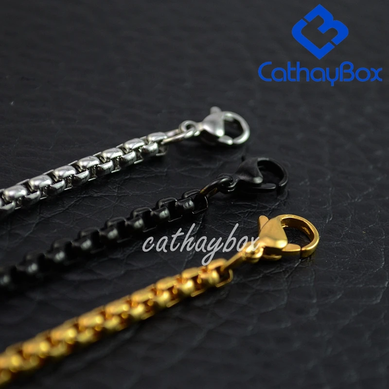 Мужское ожерелье из нержавеющей стали с двойной цепочкой 2 5 мм|Цепочки| |