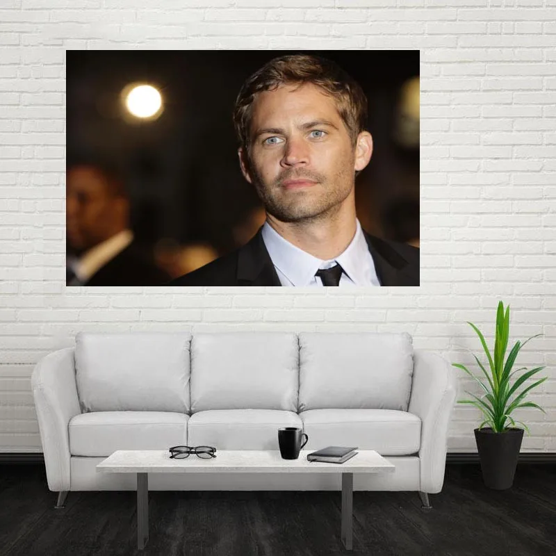 Обычный атласный постер Nice Paul Walker тканевый настенный с принтом из шелковой ткани