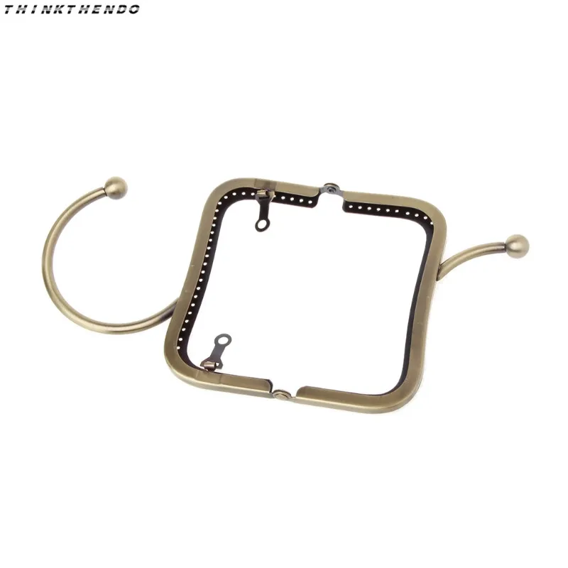 THINKTHENDO 1 Pc Vintage Metal Purse Bag Frame Kiss Clasp Lock With Handle 12.5cm Hot New Accessories High Quality images - 6