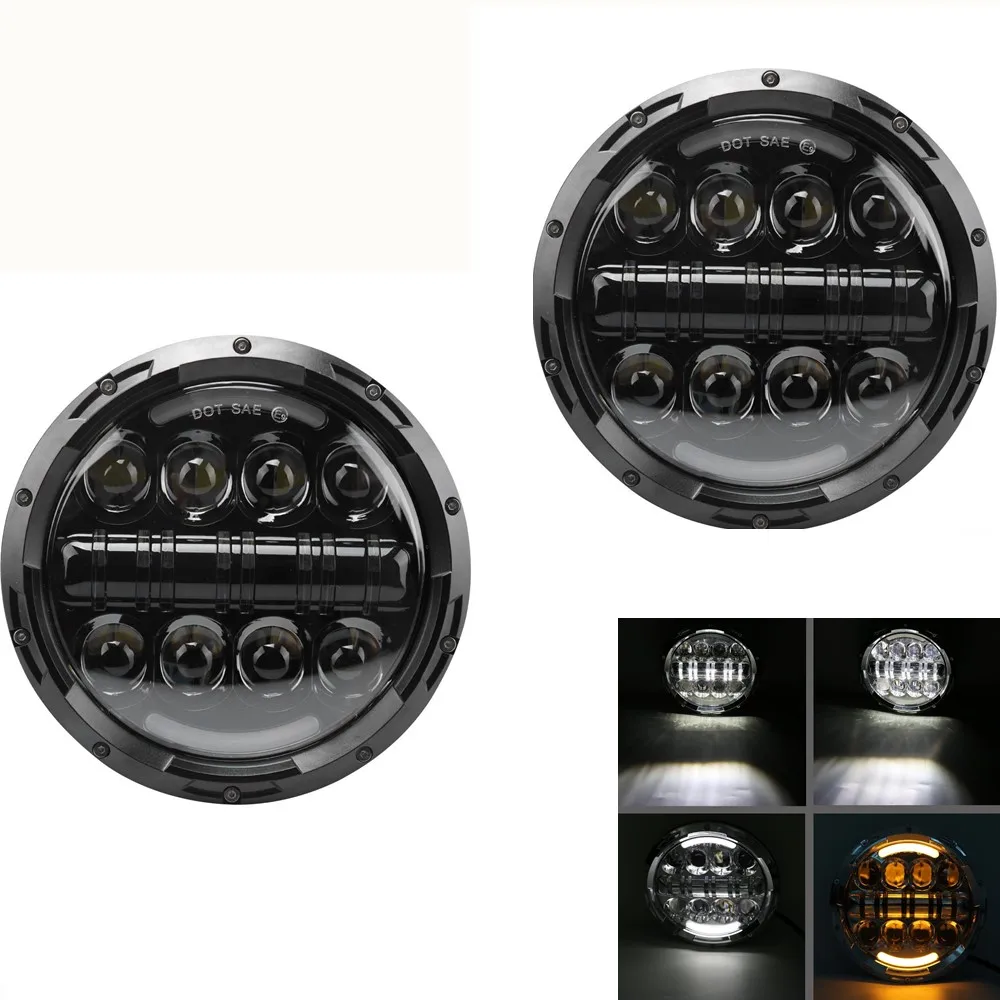 Круглые фары DOT светодиодный Hi Low 7 дюймов для Ford Mustang 1965 1978 Jeep Wrangler JK TJ 1997 2018|Фара