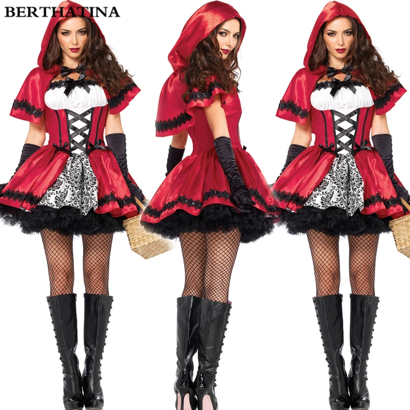 Новинка 2018 костюмы на Хэллоуин для женщин сексуальный косплей Красная Шапочка