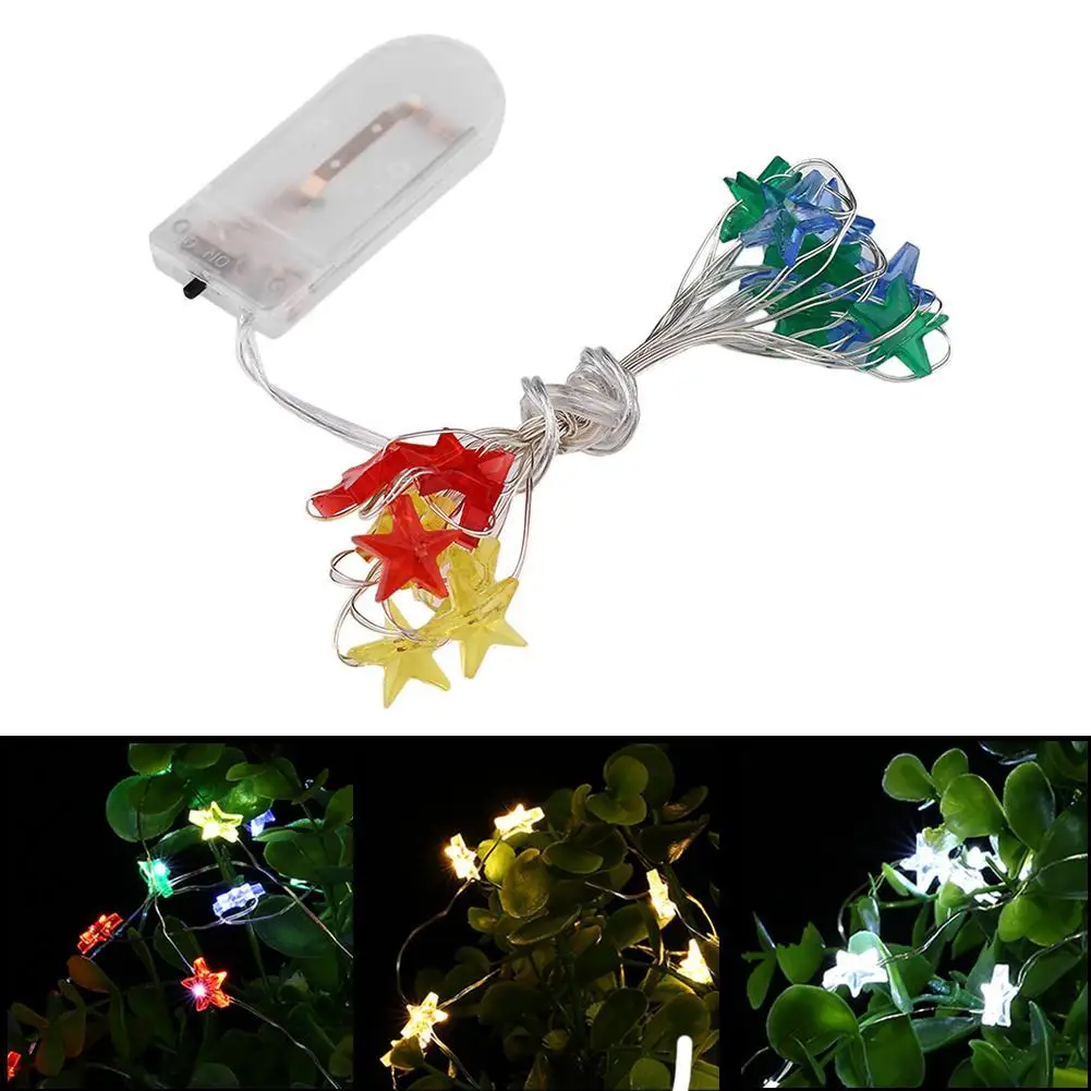 Новый 2 м Звезда светодиодные гирлянды 20led шар 3 шт. батарея работает праздник