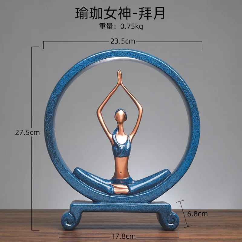 Creative Resin Yoga Girl Figurines Ornaments Europe Lady Miniature Furnishings Desktop Crafts Home Decoration Birthday Gifts | Дом и сад