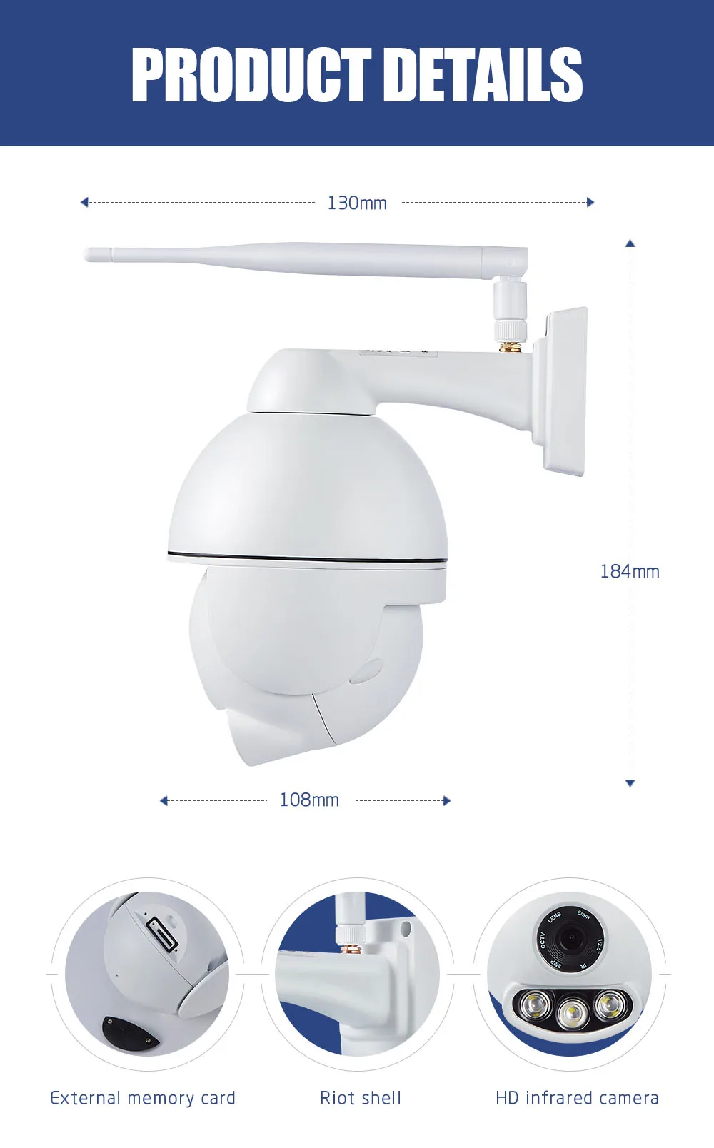 1080P Wi-Fi Беспроводной PTZ IP Камера 4X зум FHD Распознавание лиц автоматическое слежение за 2-полосная аудио CCTV внешняя SD карты Ночное видение ИК 50 м